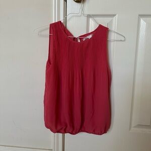 Pink Pleated Elastic Sleeveless Top by Max Studio XS